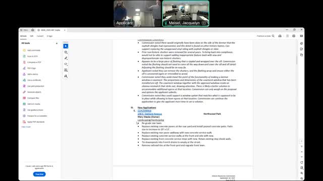 Architects present major rear addition at 157 Rustic Place; commission offers positive feedback and requests details
