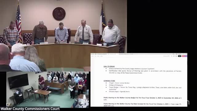 Walker County adopts 2025–26 budget and raises property tax rate to $0.4571 per $100