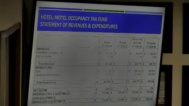 Council hears proposal to revise Chamber agreement for hotel‑motel tax; tourism director hired