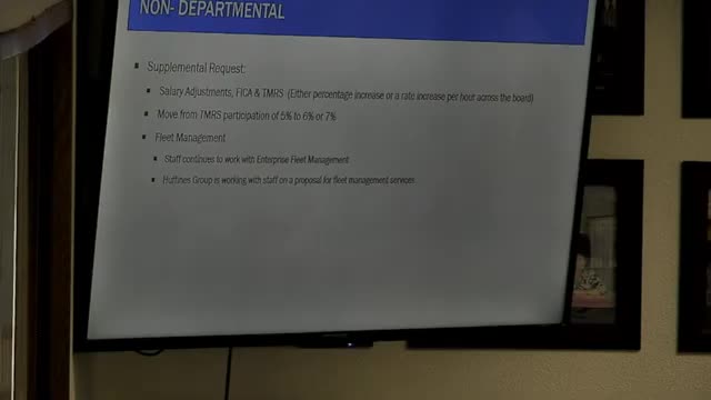 Staff outlines TMRS increases, salary scenarios and a citywide class‑and‑comp study