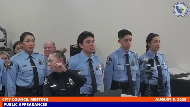 Imperial Police cadet program graduates summer academy; city council recognizes cadets