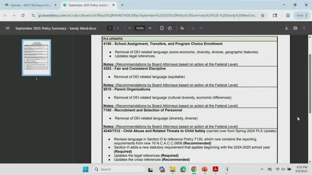 Board policy revisions on diversity language draw debate; legal guidance cited