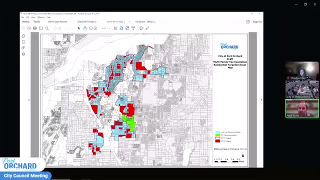 Council reviews draft multifamily tax-exemption ordinance and target-area maps