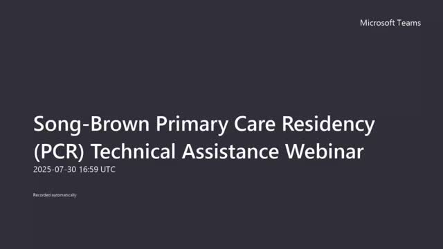 HCAI webinar outlines Song Brown residency grant deadlines, eligibility and application steps