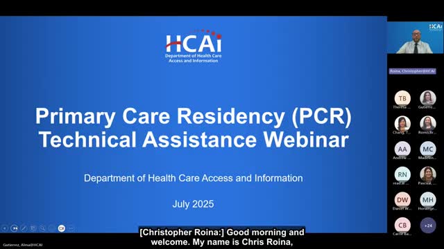 HCAI webinar outlines Song Brown PCR application, deadlines, $31 million in funding