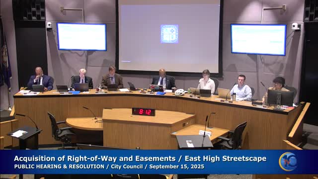 Council moves on East High Streetscape acquisitions; approves special exception for 1114 East High Street