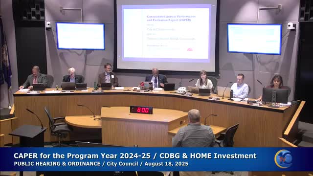 Council opens public hearing on CAPER for CDBG and HOME programs; city highlights last year’s activities