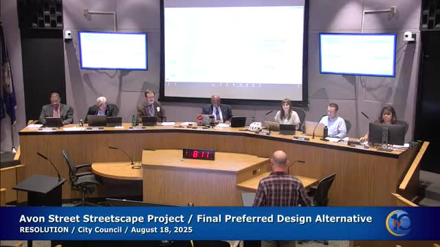 City Council backs Avon Street multimodal plan, accepts loss of on‑street parking