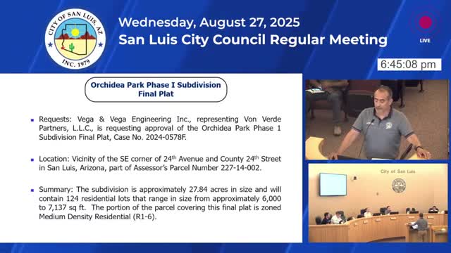 Developers, council debate proposed recreational-amenities condition for Arcadia Park Phase 1; council approves subdivision with revised amenities cap