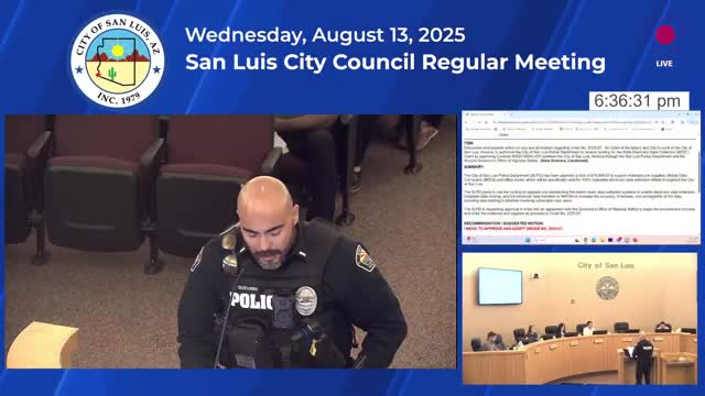 San Luis Police Department receives reaccreditation, council approves vehicles and technology purchases