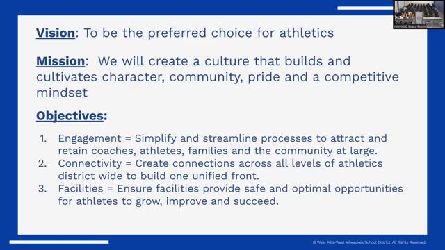 District installs training equipment, builds operations tools and seeks stronger feeder and alumni ties