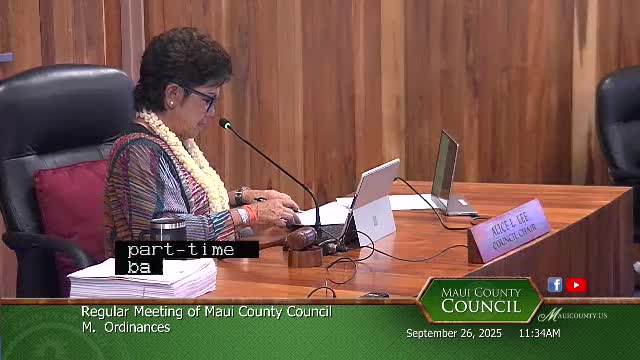 Maui County Council Advances Multiple Bills on First and Second Readings