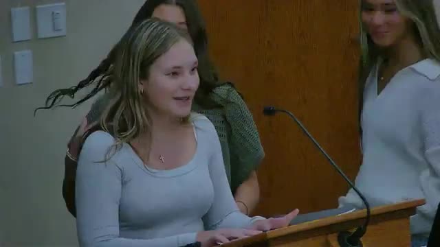 Students ask board to adopt varsity letter for community service; presenters cite local programs as models