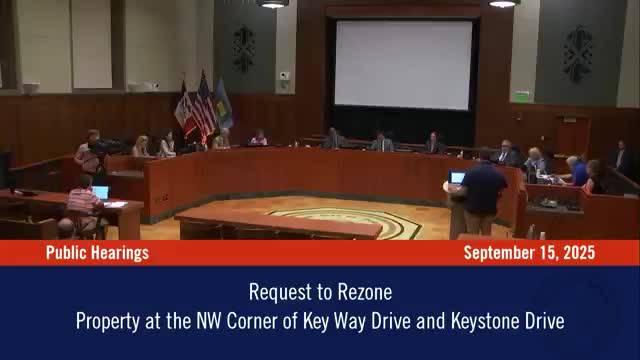 Council approves rezoning for four‑unit infill at Keystone Drive and Keyway Drive