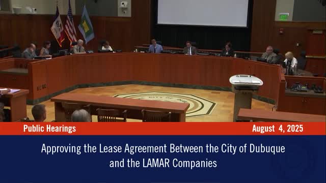 Council approves billboard lease with Lamar Companies; rent set at $2,800 or 20% of gross revenue