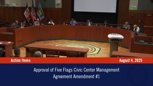Council approves emergency amendment to 5 Flags management contract to address liquor license issue