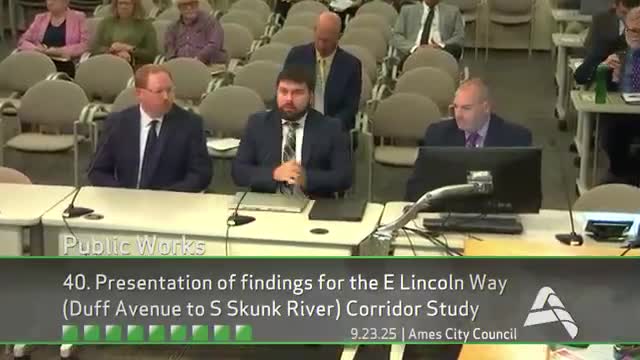 Council hears East Lincoln Way corridor study recommending road diet and multiuse path; public feedback mixed