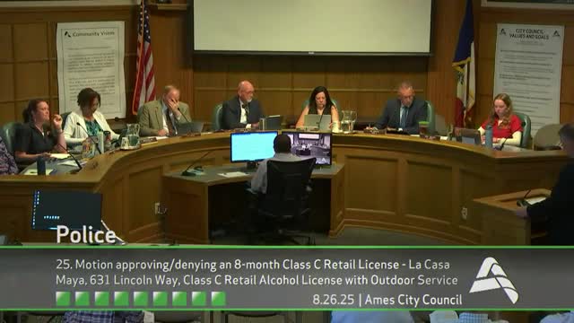 Council grants La Casa Maya an eight‑month alcohol license after compliance trainings