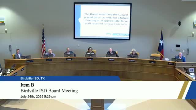 Board closes public hearing on optional flexible school day program; no speakers registered