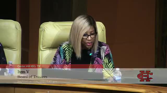 Cedar Hill ISD board grants relief in Level 3 grievance filed by Mr. Washington