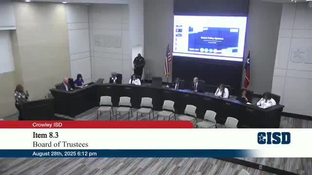 Crowley ISD board adopts library, admissions and activities policy changes tied to recent state bills