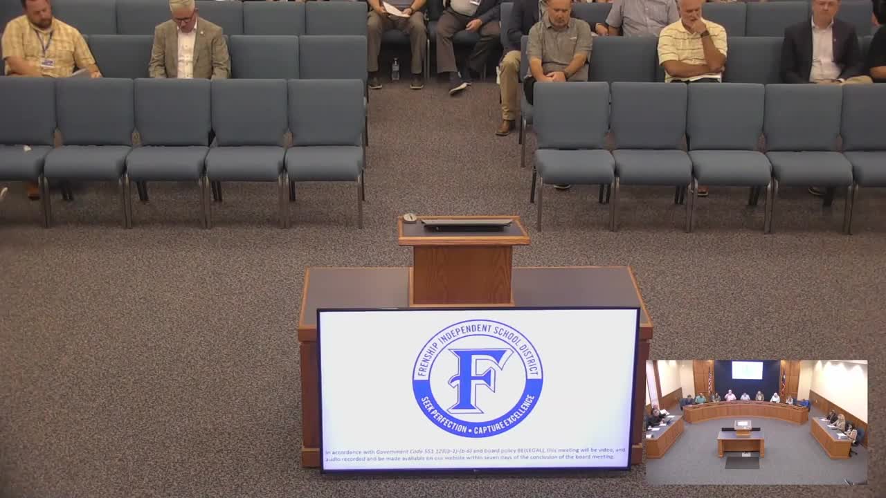 Friendship ISD board adopts $2025–26 budget, holds tax rate at $1.15067 per $100