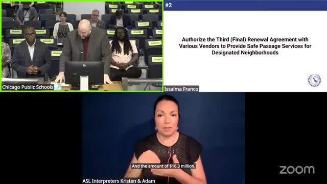 Board hears renewals for safe-passage, football equipment and Chicago Connected; ITS updates AUP and AI guidance sent to public comment