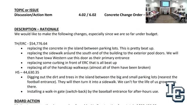 Board approves nearly $99,407 in concrete change orders for Titan Hill and Lewis Central High School