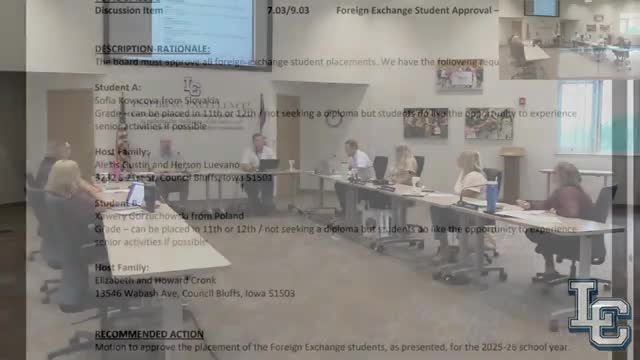 Board approves two foreign exchange students for 2025–26 school year