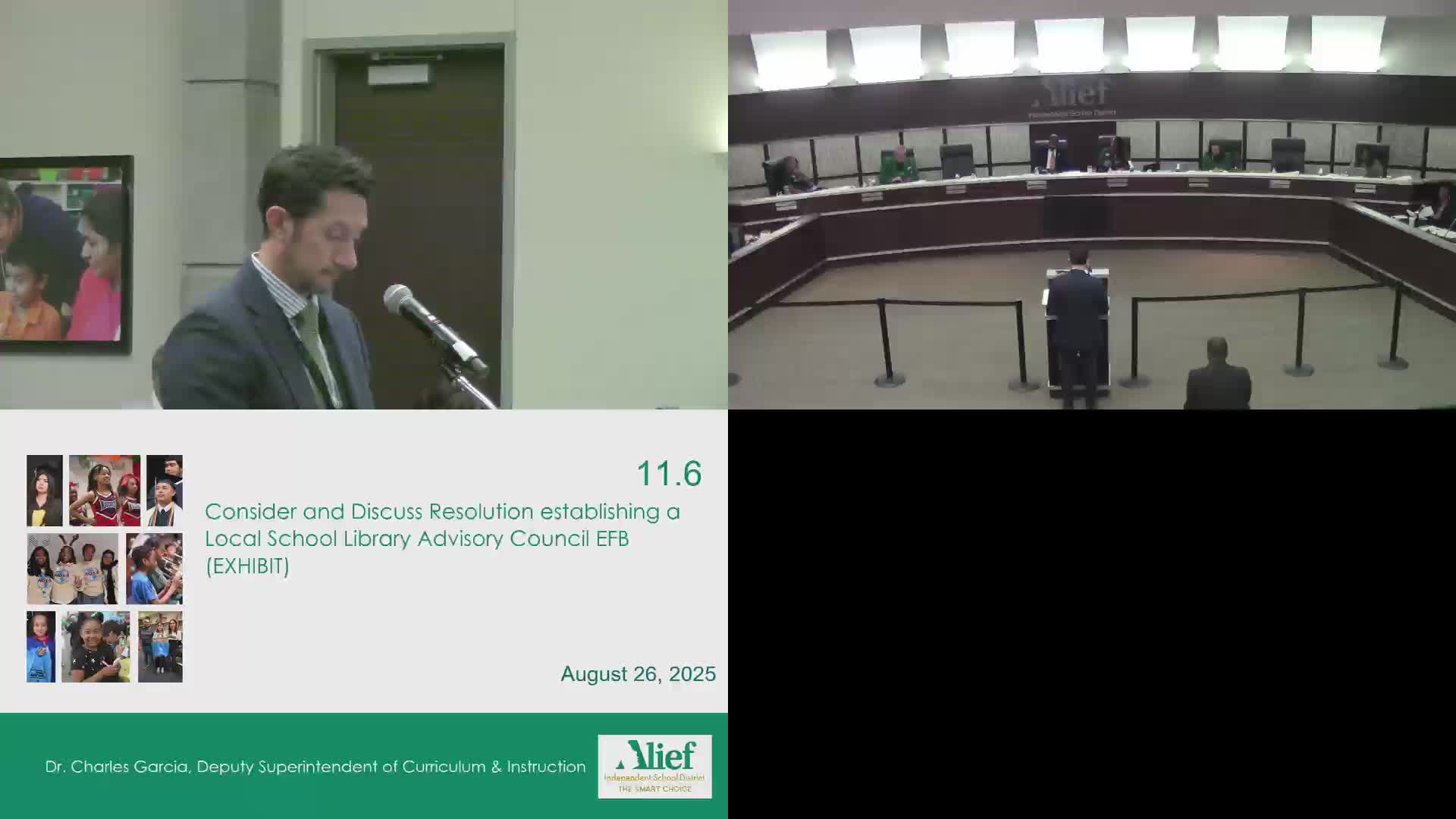 Alief ISD forms School Library Advisory Council, updates EFB local to comply with Senate Bill 13