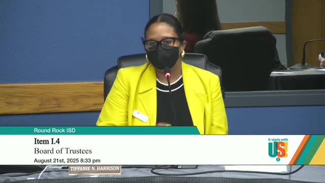 Round Rock ISD board accepts resignation of Trustee Tiffany Harrison; board opens appointment process to fill Place 6