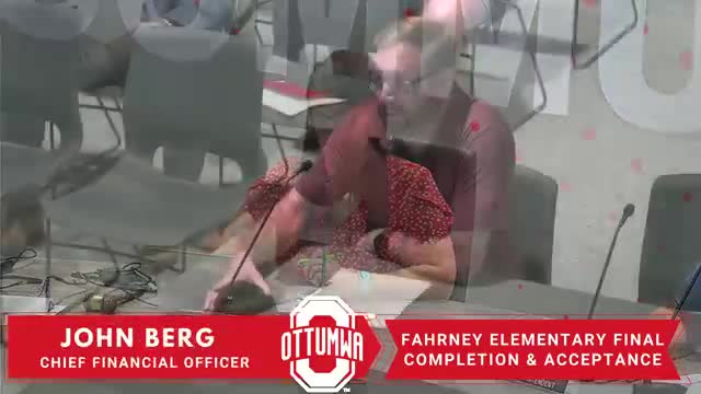 Board accepts Farney Elementary construction as substantially complete; releases retainage