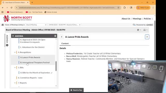 Board approves $323,218.29 in bills; payments include Regional Innovation Center branding, nursing supplies and SRO quarterly fee