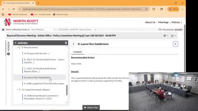 School board approves $522,008 contract to begin Lancer Run subdivision infrastructure