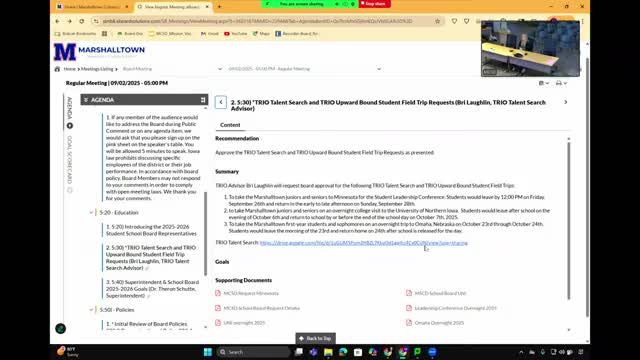 Marshalltown board adopts 2025–26 goals emphasizing student achievement, attendance and facilities