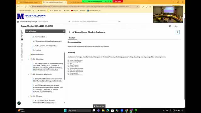Marshalltown staff outline changes to attendance coding under new state law; parents warned about 8‑day trigger