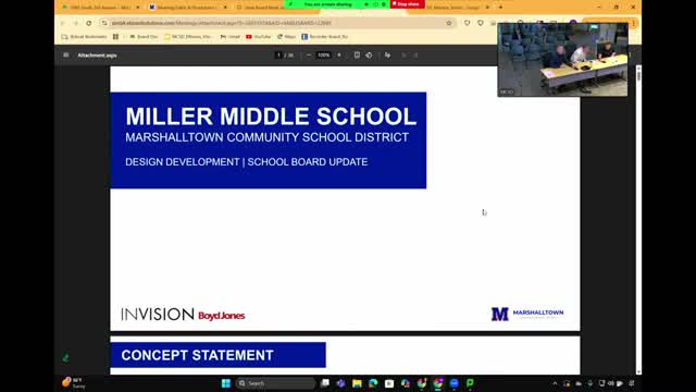Marshalltown trustees see 65% design, contingency as Miller Middle School work advances
