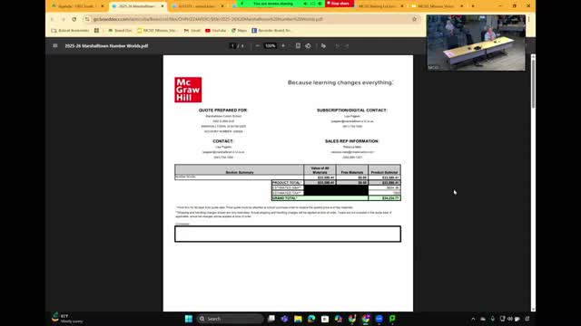 Board approves Number Worlds supplemental math curriculum for special education; $35,024 annual license