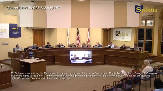 Council OKs naming-rights agreement as city advances community park work; ordinance authorizes interfund advance