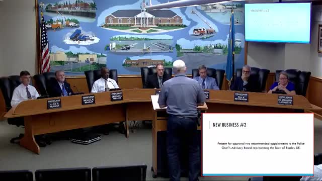 Council appoints two Blades residents to regional police chief's advisory board