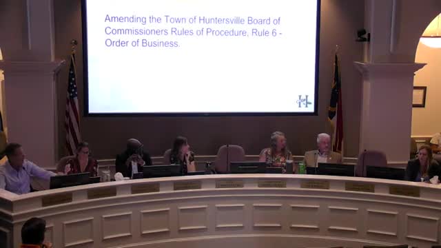 Huntersville board updates rules of procedure to reflect Tuesday meeting schedule