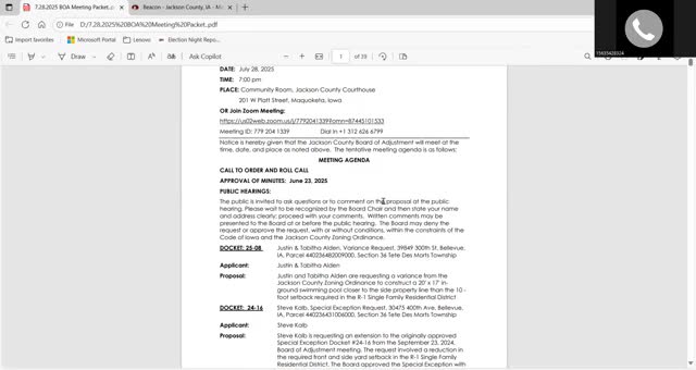 Board of Adjustment denies Aldens' request to place in-ground pool inside setback