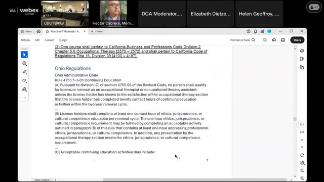 California Board Discusses Continuing Education Requirements for Occupational Therapy Licenses