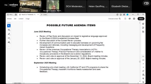 AOTA agrees to let board use portions of OT Practice Framework for deliberations