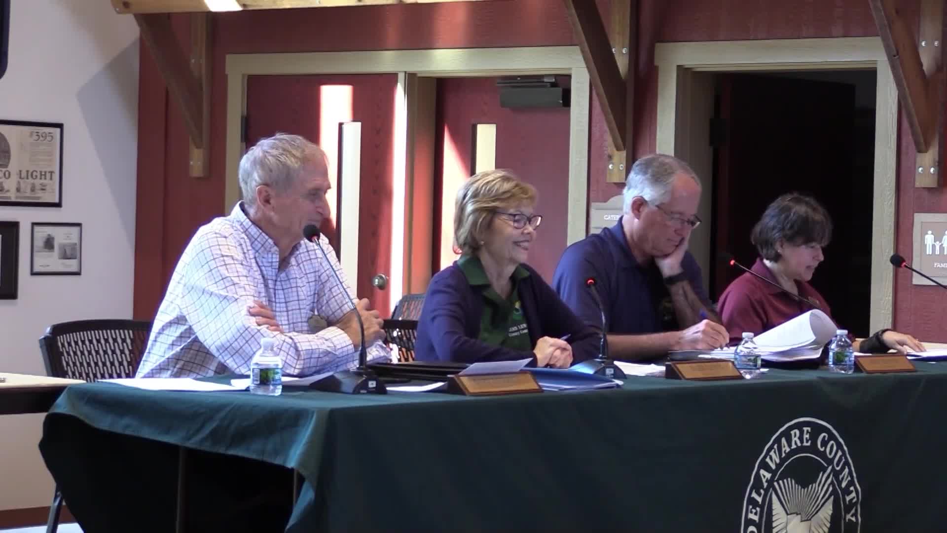 Commissioners honor Donna Meyer for years leading Delaware County Historical Society