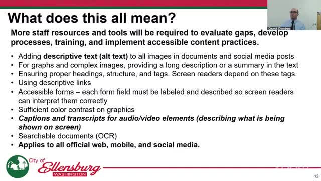 City Discusses AI Captioning and Accessibility for Council Meetings