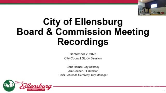 Ellensburg City Council Discusses Recording Options for Board and Commission Meetings