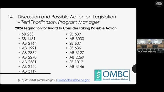 California Medical Board Reviews Legislation on Title Protection and Workforce Data Collection