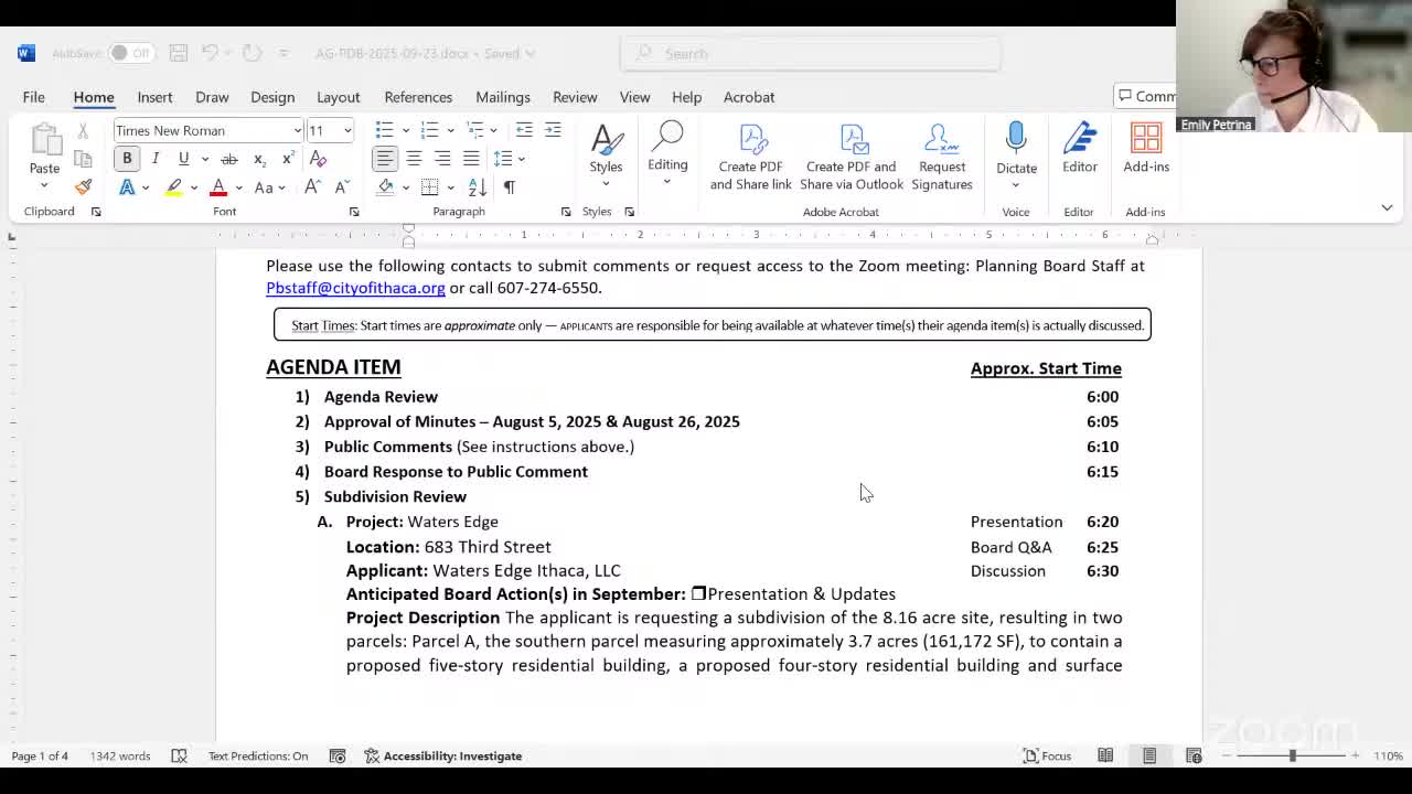 Staff to circulate drafts of sign-ordinance and site-plan-review revisions for board review