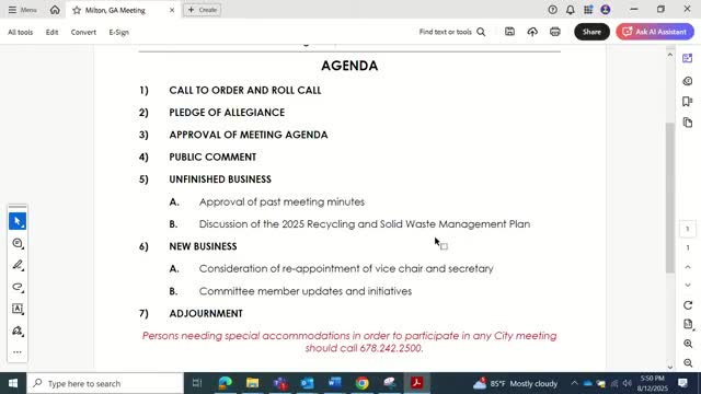 Committee members say "cardboard heaven" in Deerfield points to recycling opportunity; volunteers to contact haulers